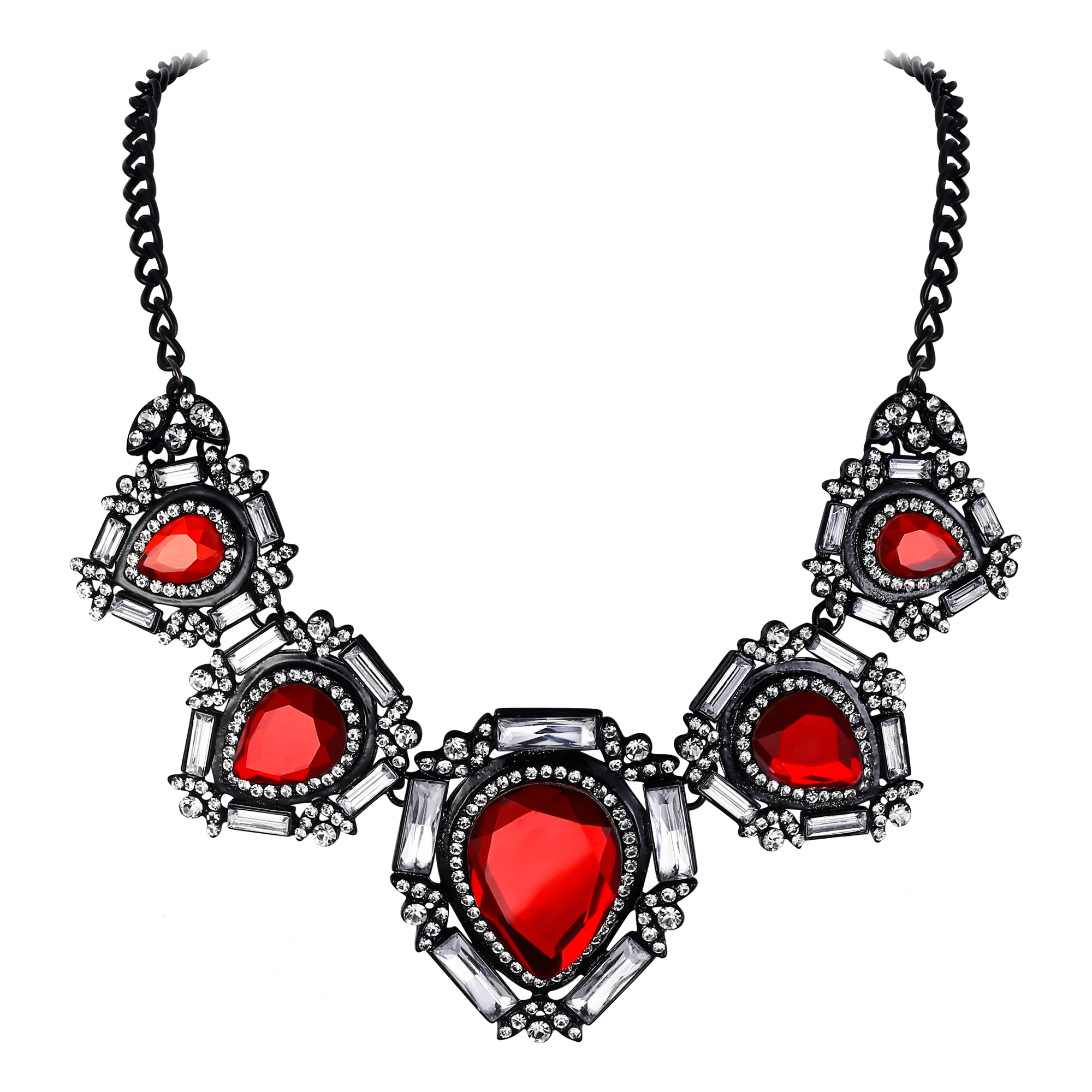 Tanie Tuliper подвеска Retro komunikat naszyjnik Choker kryształowy naszyjnik dla kobiet Party biżuteria Collier цепочка кулон prezent na boże narodzenie