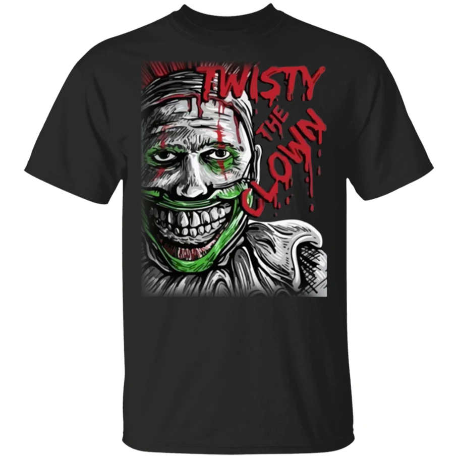 Twisty клоун Американская история ужас Хэллоуин футболка черно-темно-синяя мужская