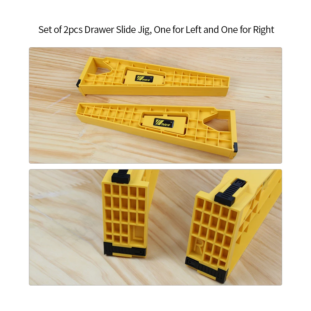 

Hot 2pcs Drawer Installation Jig Set of 2pcs Woodworking Drawer Slide Mounting Tool Left & Right 2pcs Drawer Slide Jig Cabinet I