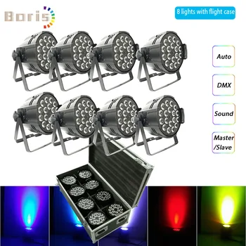 

flight case 8pcs 18x12W RGBW Led Par Light 4in1 DMX Aluminum 18x18w RGBWAUV 6in1 Wash Effect 18x18W Par Stage Light 18x15w RGBWA