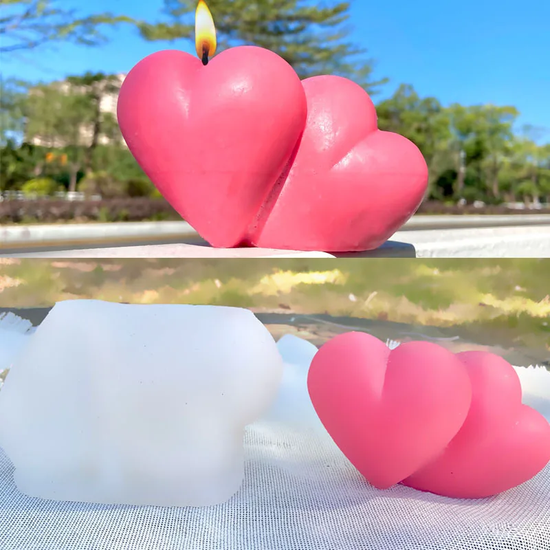 

3D Love Heart Shaped Candle Soap Mold DIY Candle Decoration Home Ornaments Jewelry Silicone Molds For Resin