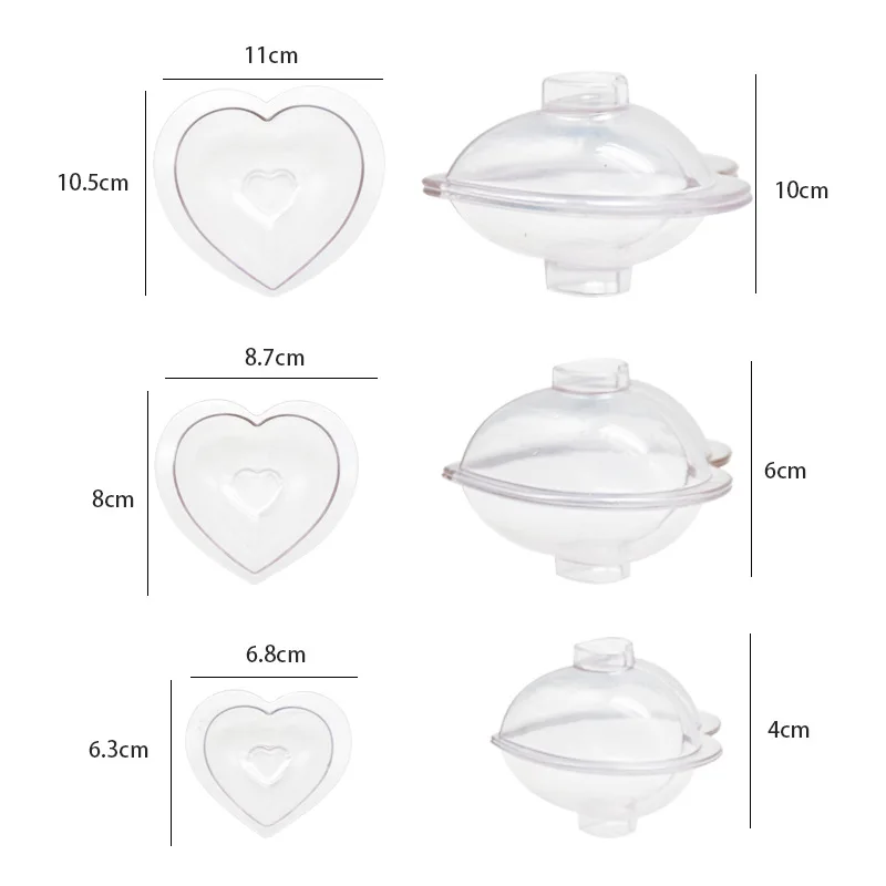 DIY 하트 모양 폴리 카보네이트 초콜릿 몰드, 케이크 장 제과 도구, Bakeware 베이킹 과자 캔디 몰드