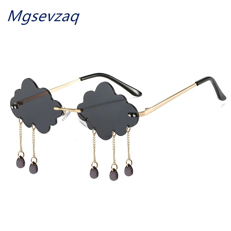 

Fashion Cloud Hanging Water Drop Sunglasses High Quality Unisex Trend Classic Photo Personality Concave Shape Funny Sunglasses