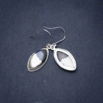 

Natural Apache Gold Stone Handmade Unique 925 Sterling Silver Earrings 1.5" Y1009