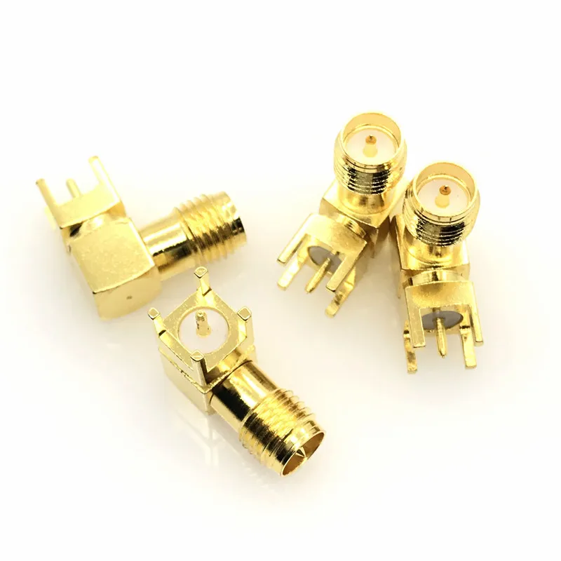 100 шт. RP SMA женский адаптер PCB Mount, RP внутренний разъем SMA крепление панели PCB Паяные соединители