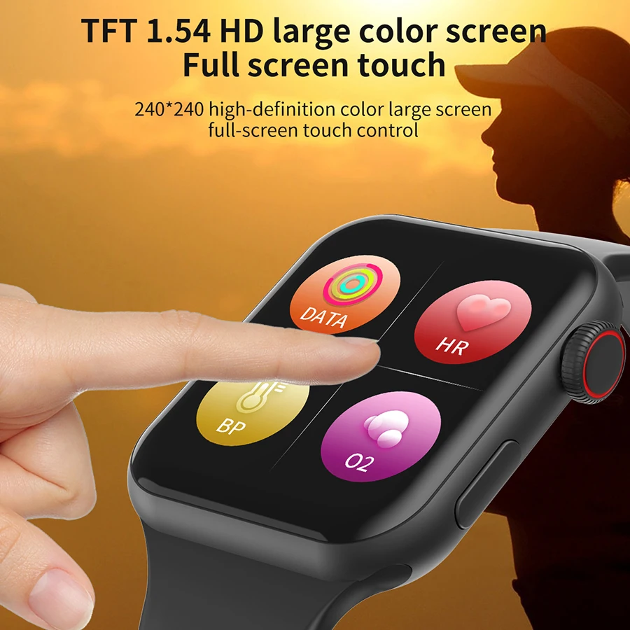 SCOMAS Новые смарт-часы IWO 8 Lite 1,5" ips Touch 44 мм часы 4 пульса монитор артериального давления спортивные Смарт-часы для iOS Android