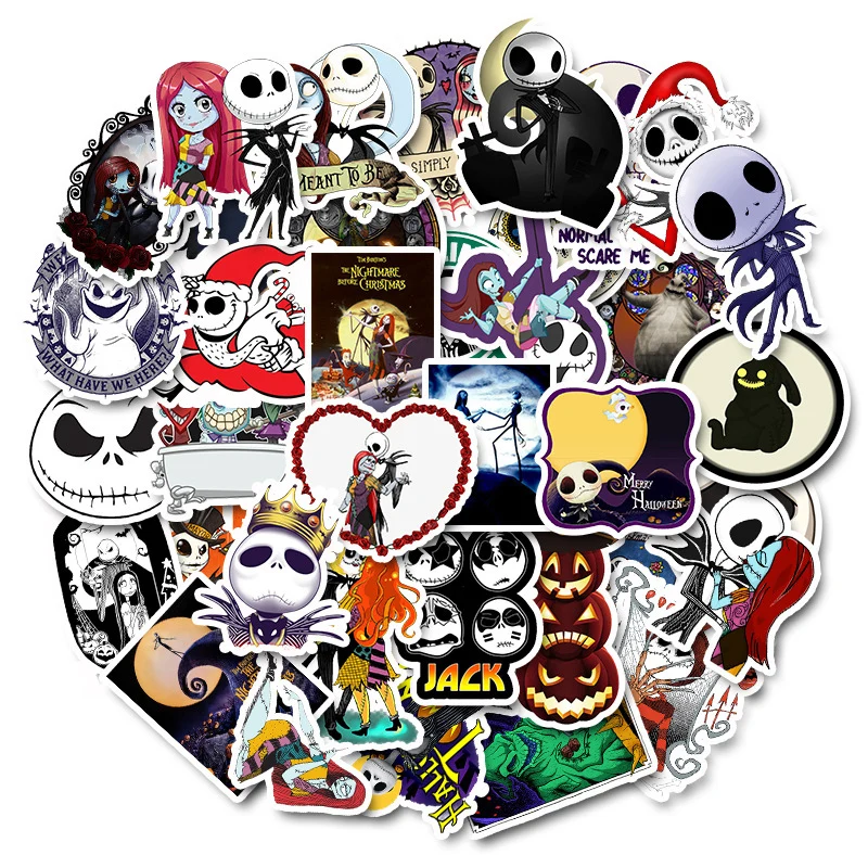 50 New Halloween Theme Christmas Fright Night Stickers Personality Holiday Decoration Graffiti Stickers Stickers 