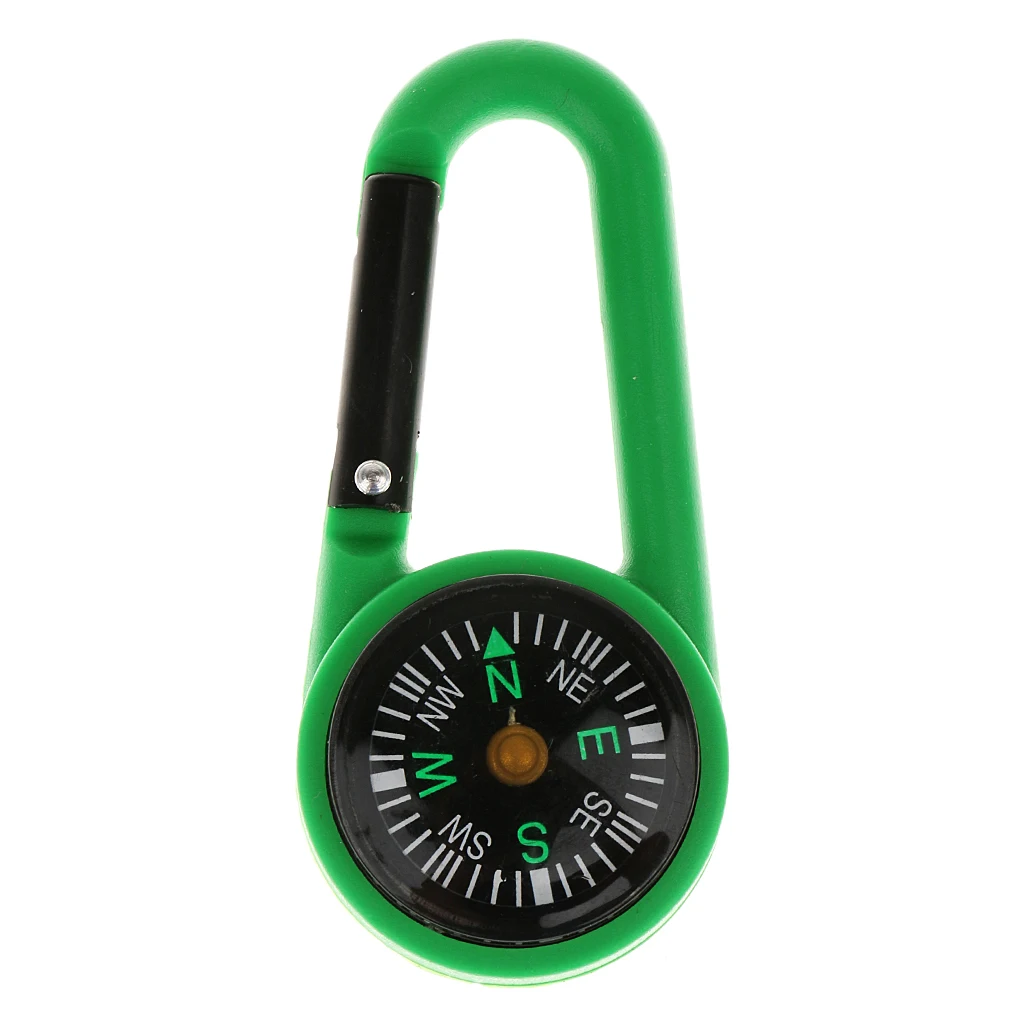 Мини-компас кемпинг походный карабин на открытом воздухе направляющие брелки для выживания - Цвет: Green