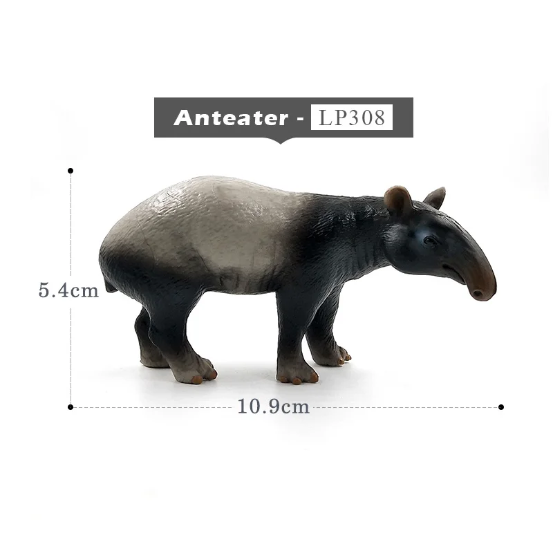 Anteater Олень Бегемот панда носорог Олень жираф лося Зебра верблюд буйвол животное модель Фигурка домашний декор украшения Аксессуары - Цвет: Anteater