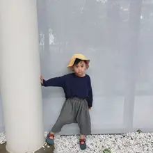 Детские хлопковые брюки с рисунком леса Весенняя служба по закупкам корейских товаров 1: 1 для изготовления полосатых брюк с задней посадкой