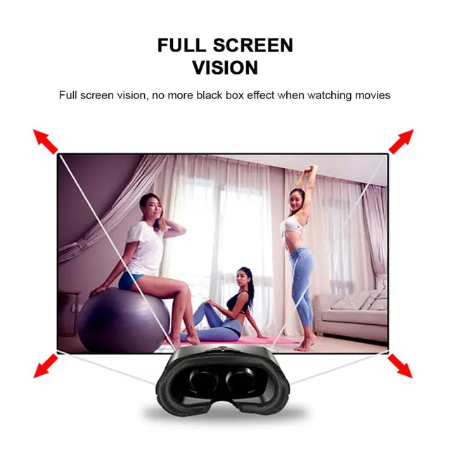 Virtual Reality 3D VR Headset Smart Glasses Helmet for Smartphones Cell Phone Mobile 7 Inches Lenses Binoculars with Controllers 2