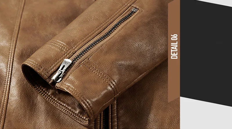 Mcikkny Men Biker Pu Leather Jackets Stand Collar Thermal Motorcycle Leather Outwear Coats For Male Size M-5XL Windbreak (9)