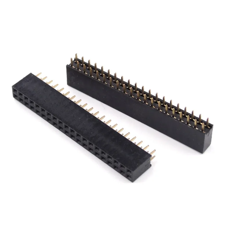 10PCS Double Row Pin Female Header Socket Pitch 2.54mm 2*2p 3p 4p 5p 6p 8p 10p 12p 40p Pin Connector pin header