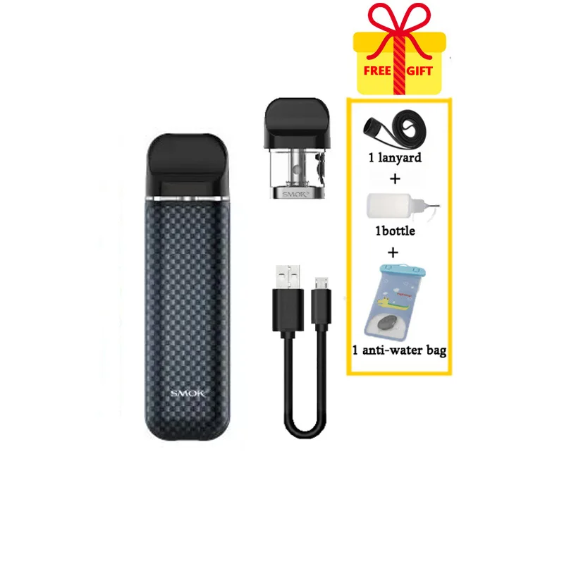 Black Carbon Цвет SMOK Novo 2 Pod vape комплект 800 мАч батарея 2 мл картридж стручка распылитель сетка 1.0ohm DC MTL электронная сигарета испаритель - Цвет: Black Carbon