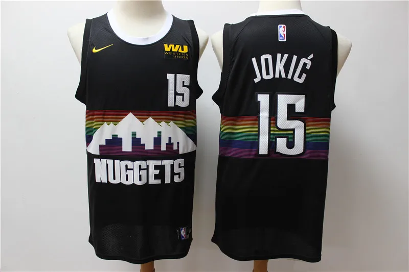 /20 город издание мужские baskeball Денвер#15 Nikola Jokic#27 Джамаль Мюррей майки