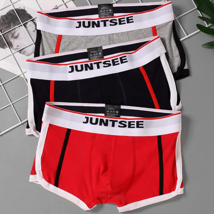 Juntsee men's underwear young men's boxer shorts lycra cotton