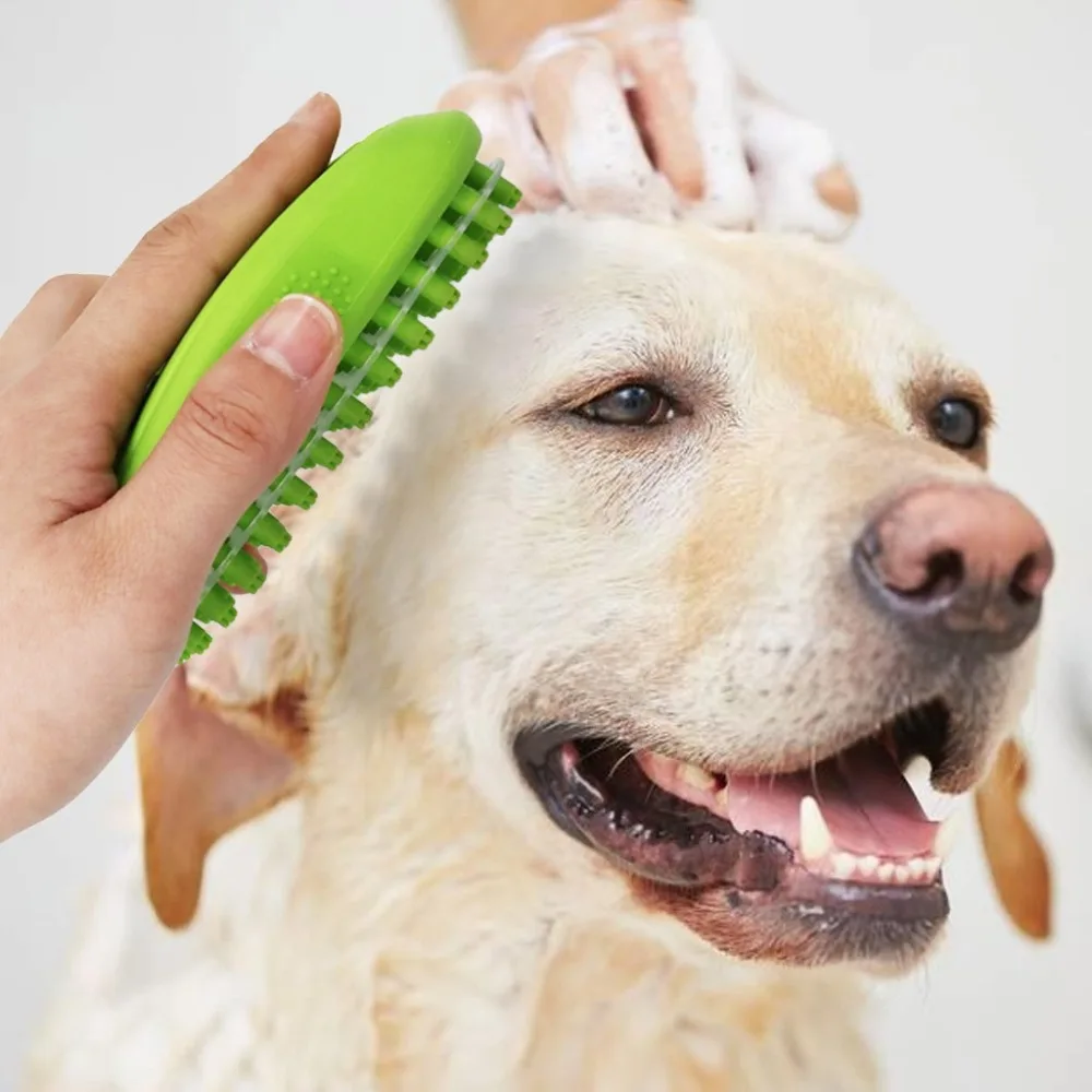 3-In-1 Bath Brush,Grooming Brush,Massager,Grooming Brush  - Dog Deshedding Brush Gently Removes Loose Hair The Best Gift (1)