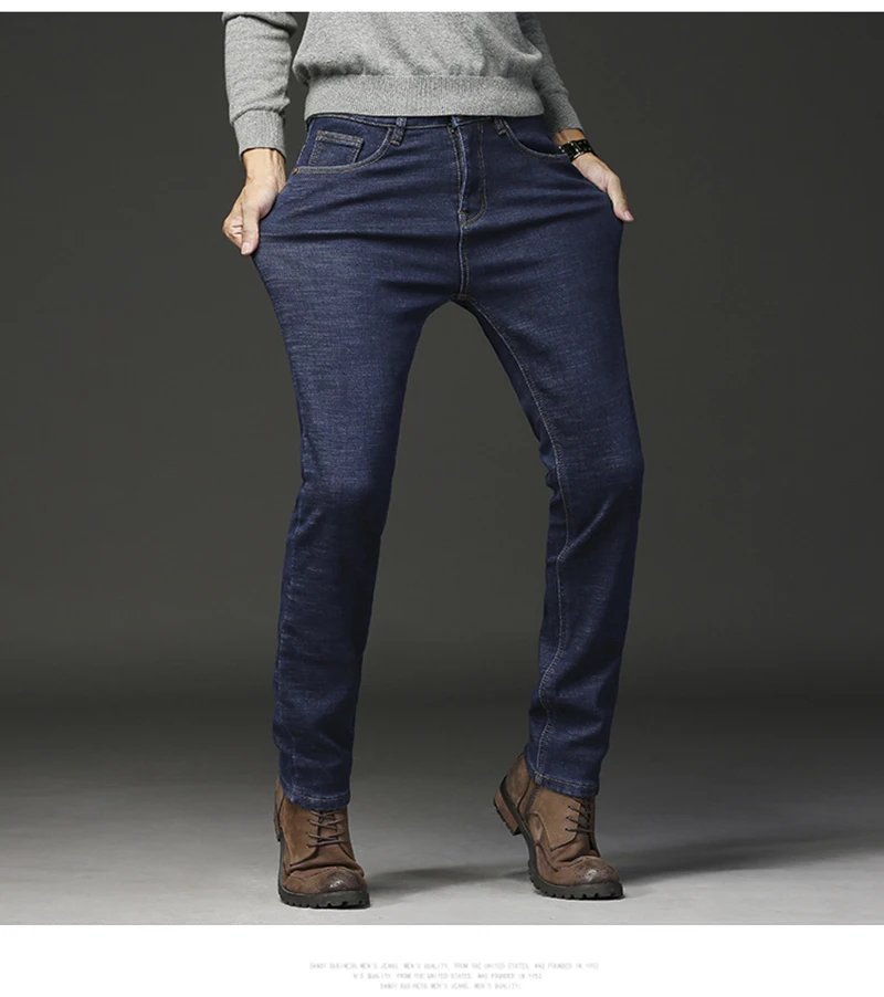 CHOLYL мужские модные зимние джинсы мужские облегающие Стрейчевые плотные бархатные брюки теплые джинсы повседневные флисовые брюки мужские большие размеры