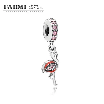 

FAHMI 100% 925 Sterling Silver 2019 Brand New 1:1 Flamingo Dangle Quality Engraving Inscription Advanced Products 7791294CZS