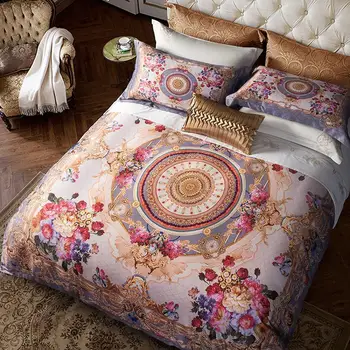 

40 Egyptian Cotton Bohemia style Luxury Bedding set Queen King size Boho Duvet cover Silky Bed sheet set Bedclothes Bed linen