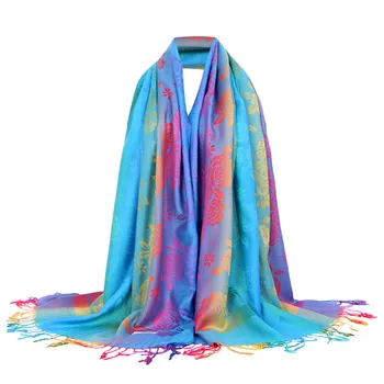 

New Ladies Ethnic Scarf Retro Printed Color Cotton Travel Spring And Autumn Decoration Long Scarf Shawl Warm Air Conditioning