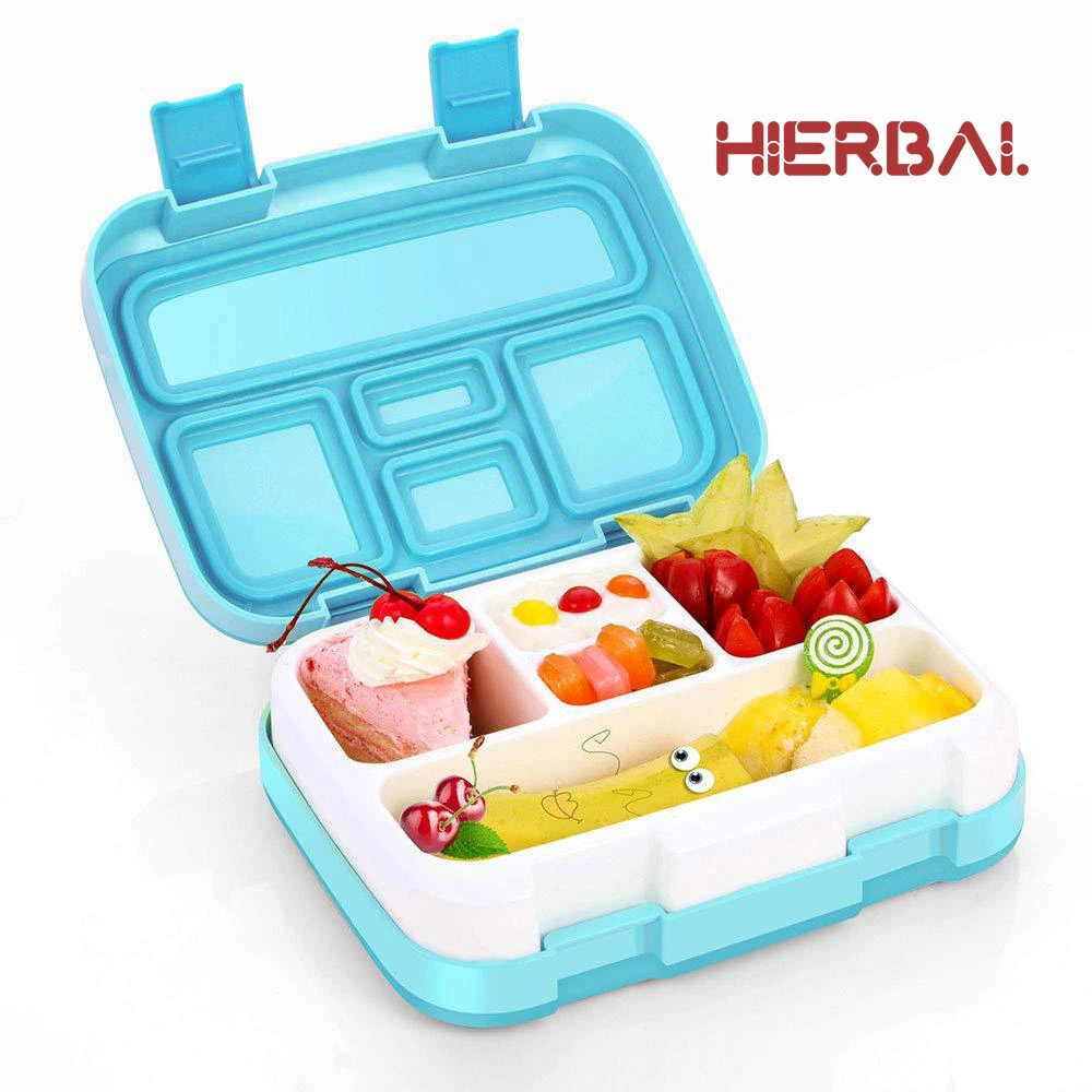 Beste Mode Draagbare Eco vriendelijke PP Lunchbox Waterdichte Magnetron Bento Box Voedsel container met 4 5 Compartimenten Grids