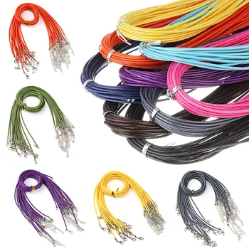

10Pcs 1.5/2mm Fauxs Leather Handmade Adjustable Braided Rope Pendant Charm DIY Findings Lobster Clasp String Cord Jewelry Making