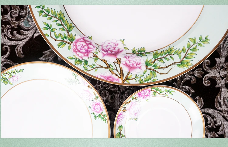 Китайский стиль отель подставка для кухни теарелка керамическая чаша набор стол звезда отель роскошный отель коробка столовая посуда из китайского фарфора