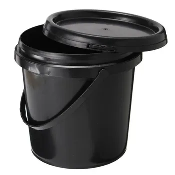 

5L Black Hydroponics System Bucket Food Fertilizer Storage Paint Container With Lid for storing and mixing nutrients