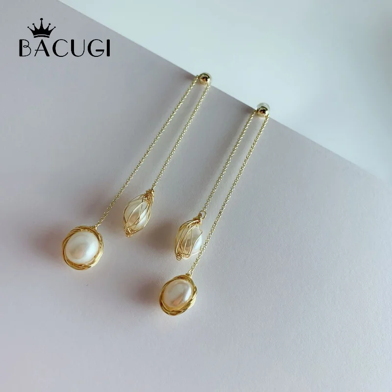 Original Design Natural Baroque Pearl For Women Boho Custom Dangle Earrings Handmade Luxury Fine Jewelry