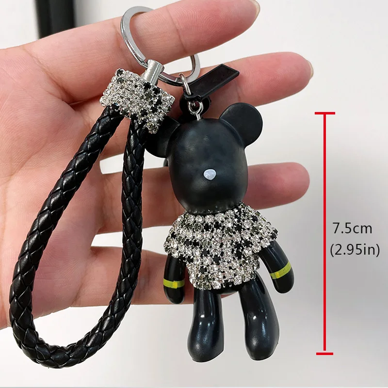 Cute DIY Jewelry Accessory Bag Pendant Flower Letter Printed Keychain Key  Chain Lanyard Keys Holder Charms Keyrings BLUE 