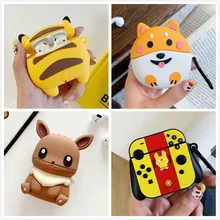 3D наушники в виде кролика Чехлы для AirPods чехол 3D Симпатичные кошки и собаки мультфильм для Apple Air Pods чехол для наушников кольцевой ремень