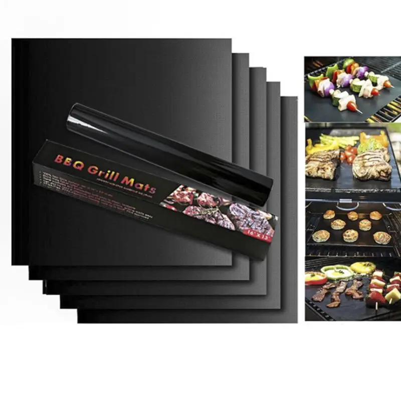 BBQ Grill Mat Set of 5, Non-stick Barbecue Grill& Baking Mats for Baking