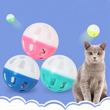 

Double Color bell ball Durable Flashing Biteproof Puppy Dog Toys interactive Fetch Ball toy