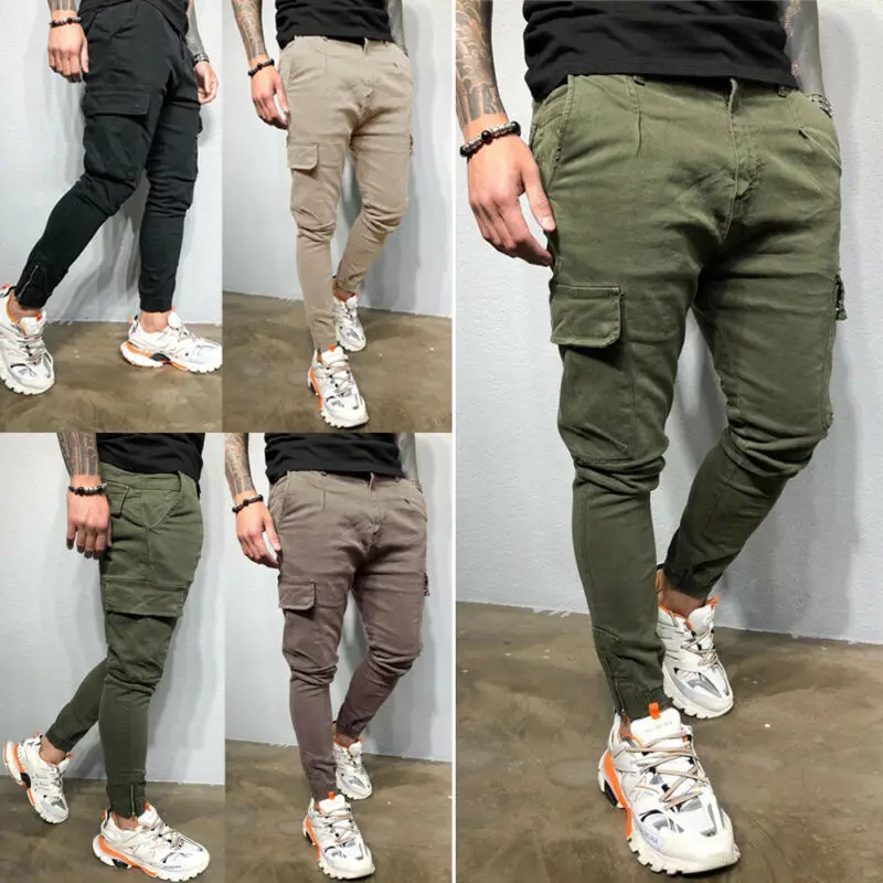 Мужские повседневные однотонные брюки карго с карманами, шаровары, штаны для бега Harajuku, спортивные штаны, штаны в стиле хип-хоп, брюки, штаны, большие размеры