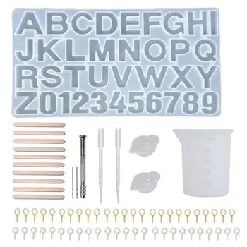 

Crystal Epoxy Resin Mold Alphabet 26 Letters Pendants Casting Silicone DIY Mould