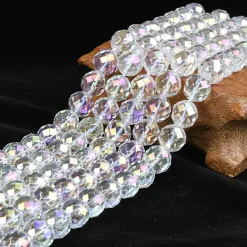 

Natural Round AB Electroplating Quartz 64Cut Crystal Gemstone Loose Beads 6 8 10mm For Necklace Bracelet DIY Jewelry Making