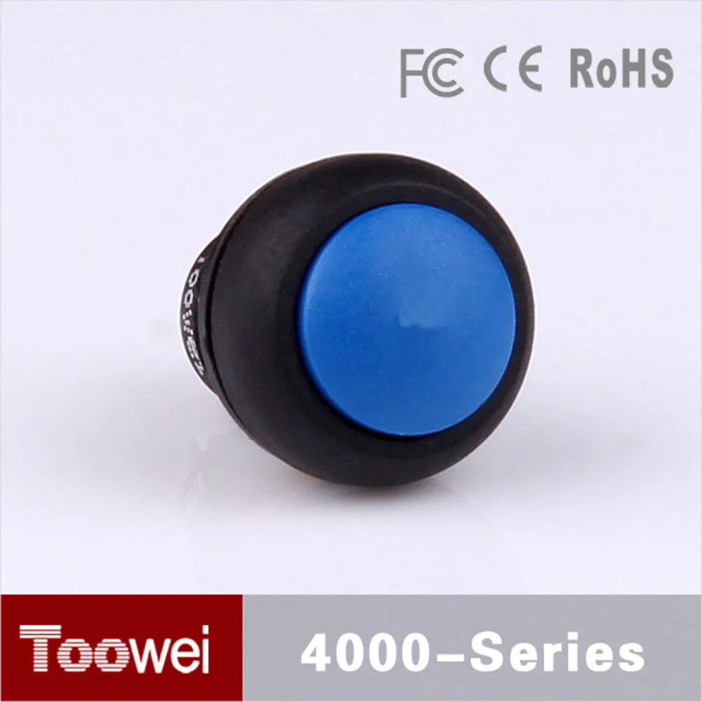 Toowei водонепроницаемый Кнопочный микропереключатель 12 мм мини белый водонепроницаемый кнопочный переключатель для электрической системы управления