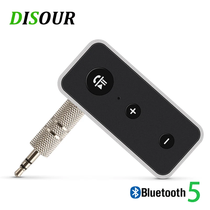 Bluetooth 5,0 приемник автомобильный комплект стерео музыка 3,5 мм, AUX, разъем Hifi аудио беспроводной адаптер для громкой связи для наушников динамик с микрофоном - Цвет: Black
