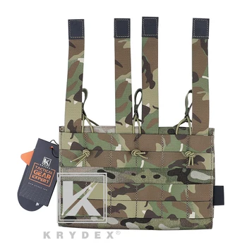 KRYDEX Tactical 5.56 Rifle Pistol Triple Magazine Pouch Camo Open-top Mag Pouches MOLLE Carrier For M4 Airsoft Hunting Gear 6
