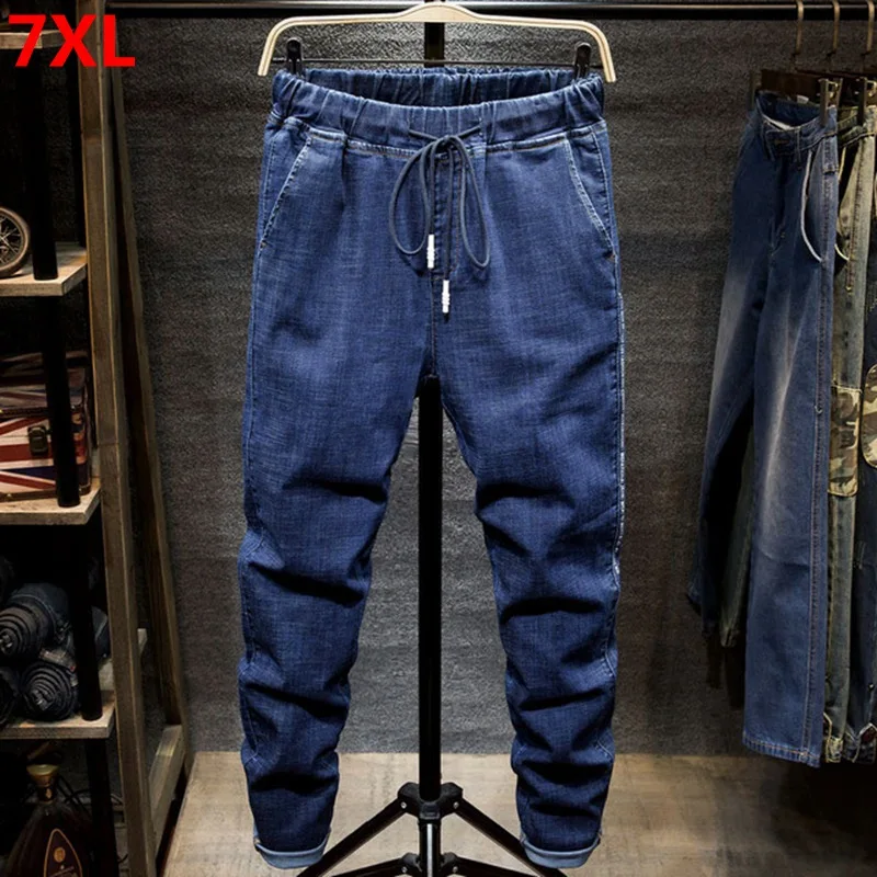 Large size jeans black men's man plus size harem pants autumn elastic stretch Slim feet trousers 7XL 6XL 5XL Large size jeans black men's man plus size harem pants autumn elastic stretch Slim feet trousers 7XL 6XL 5XL