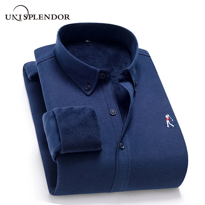 Новинка, зимние теплые мужские рубашки, крутые одноцветные мужские рубашки, утолщенная мужская одежда плюс бархатная плотная Повседневная рубашка, мягкие Топы YN10550