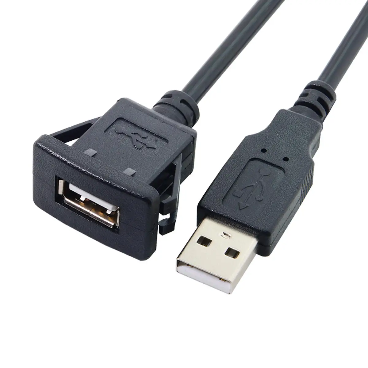 Водонепроницаемый один USB 2,0 удлинитель защелка крепление автомобиля AUX кабель 1 м для панели приборной панели
