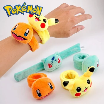 

TAKARA TOMY Pokemon Pikachu Toy Soft Stuffed Hand Ruler Cute Cartoon Plush Wristband Toys for Children Boys Girls Birthday Gifts