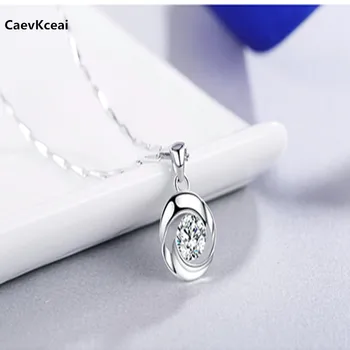 

CaevKceai OL Cute classic roser Pendant Necklace Women 999 Sterling Silver Jewelry Clavicle chain birthday Valentine's Day gift