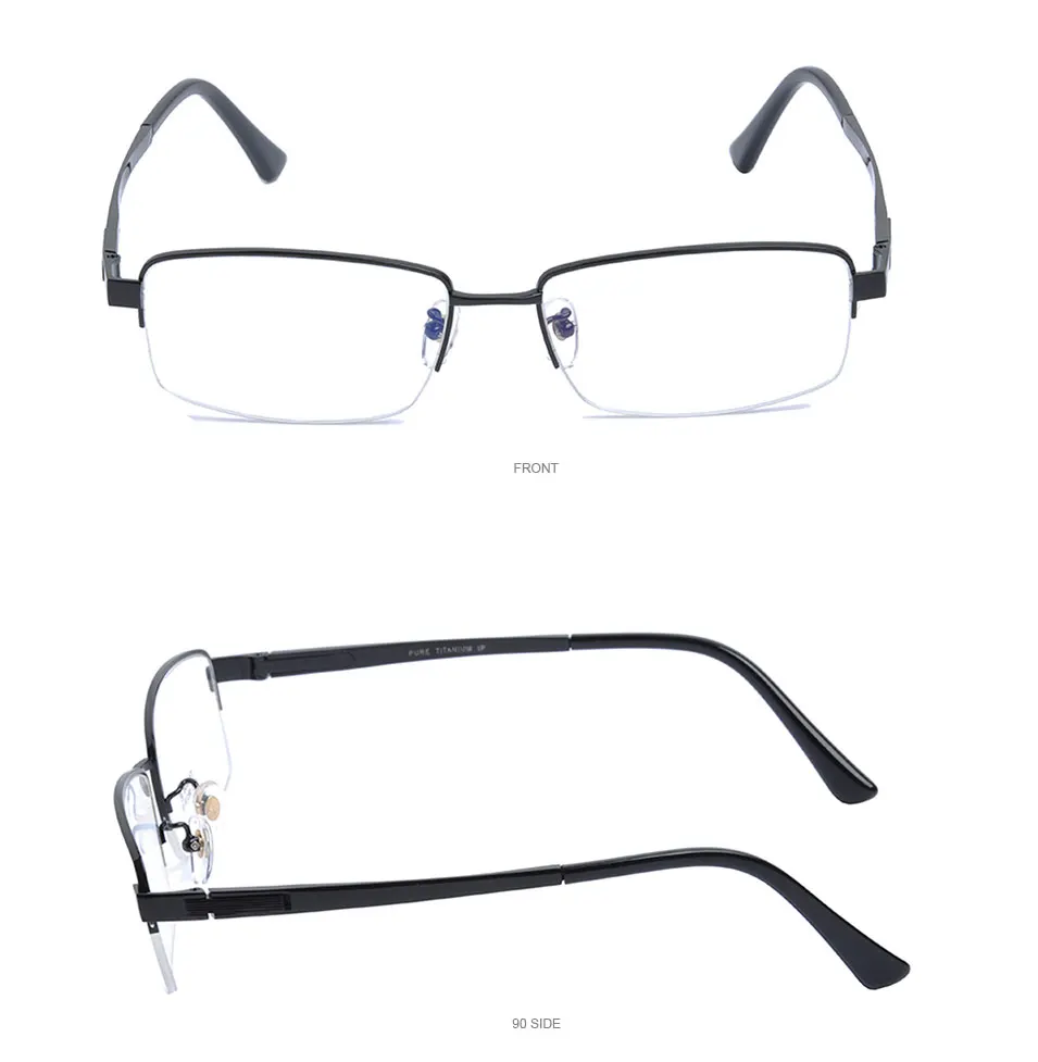Оправа для очков из чистого титана, мужские очки с полуоправой, большие оправы для очков, оптические оправы для близорукости по рецепту, очки DD1534
