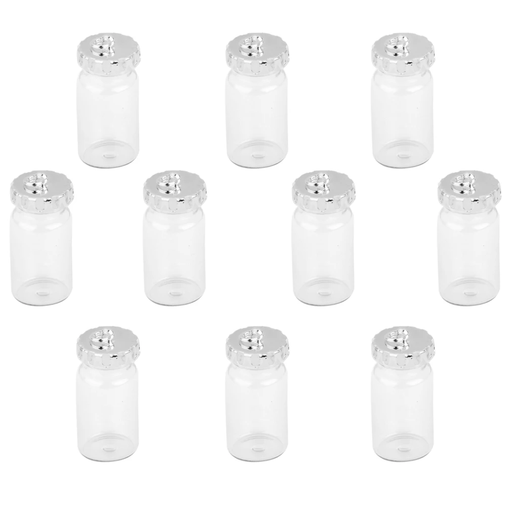 10Pcs Mini Glass Bottles Vial Wishing Bottle Jars DIY Pendants Charms for Wedding Valentines Day Gift DIY, Arts Crafts