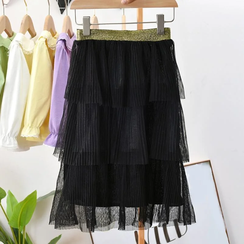 black 2 girl clothes Весенне-летняя детская блестящая танцевальная юбка-пачка, Детская Праздничная юбка для дня рождения, одежда для малышей, школьные Юбки принцессы для девочек - Цвет: black 2 girl clothes