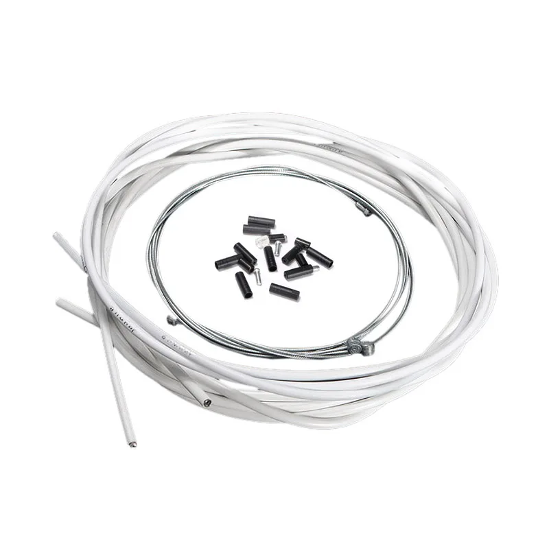 Bike Bicycle Complete Front & Rear Inner Outer Wire Gear Brake Cable Set - White | Спорт и развлечения