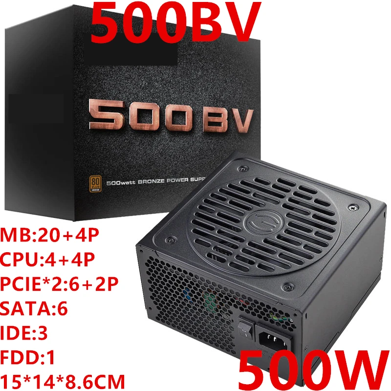 Новый блок питания для EVGA бренда 80PLUS Бронзовый немодульный RTX2060 RX570 бесшумный